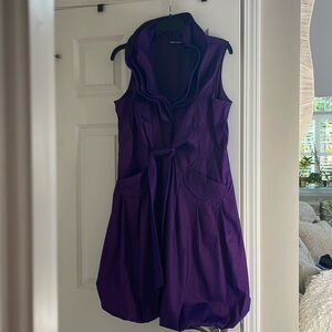 Samuel Dong iridescent  purple tie Front Dress, large
